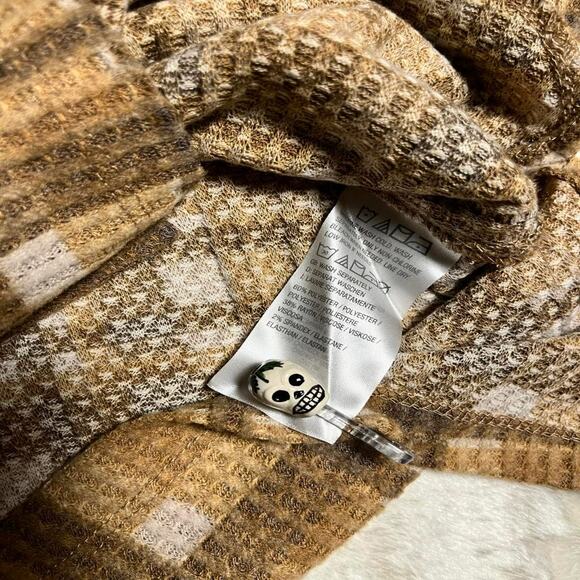 Susan Graver Weekend Cozy Soft Waffled Button Up Women's S Wispy Flare Campfire - Picture 6 of 9